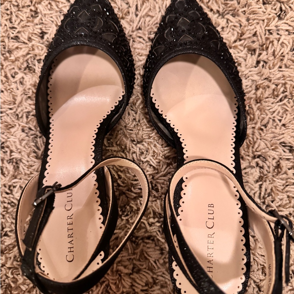 Black sparkly charter club heels